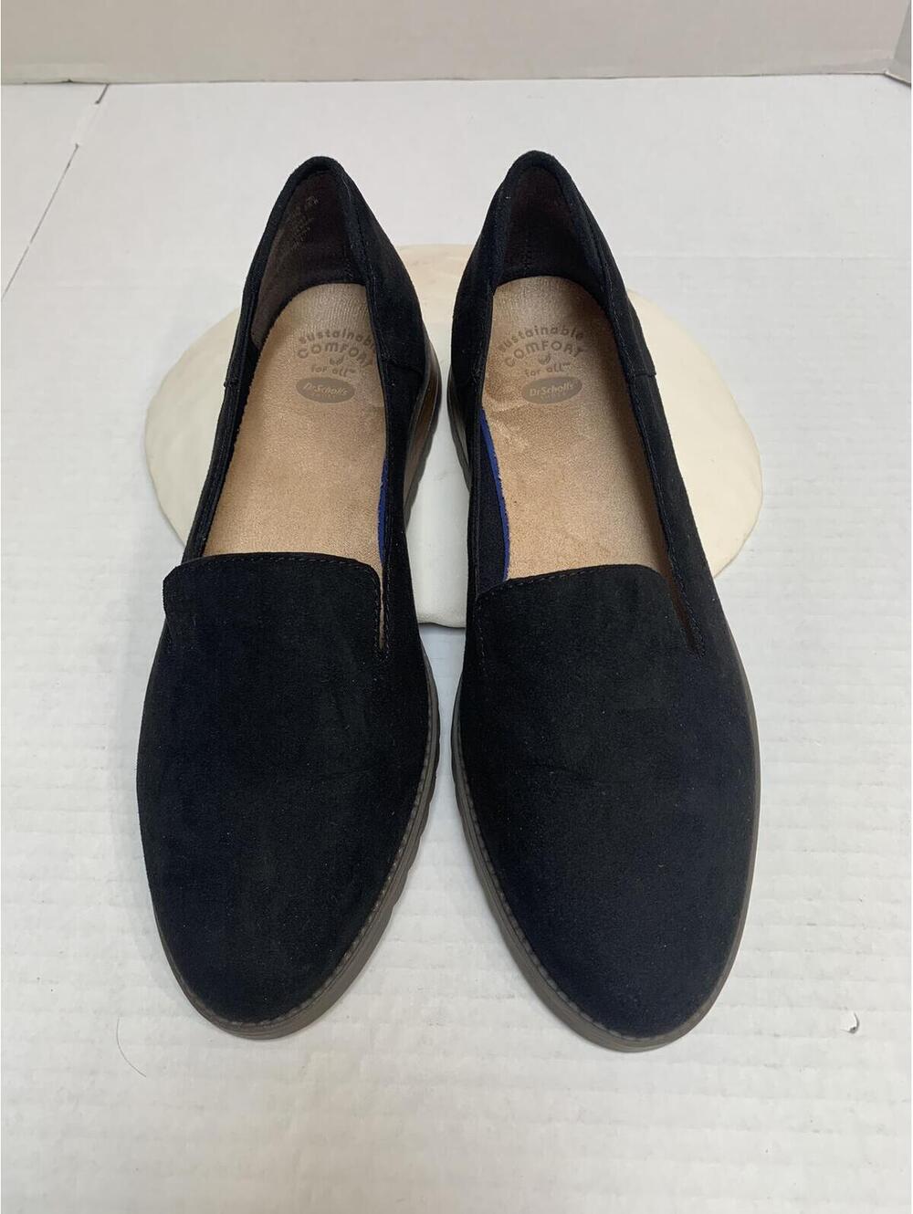 Dr. Scholls Womans Size 9.5 WIde Black Faux Suede Loafer Shoe